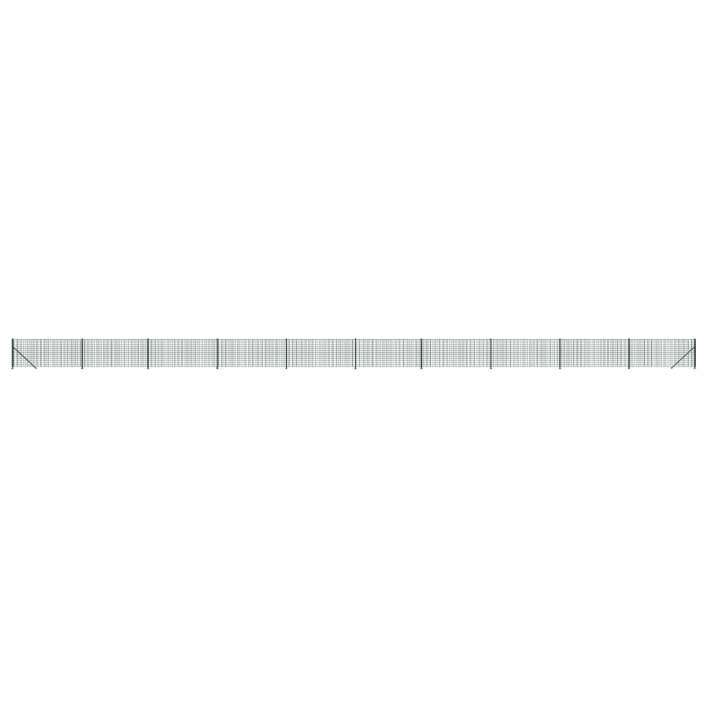 Vidaxxl Wire Mesh hegn med flange 1,1x25 m grøn
