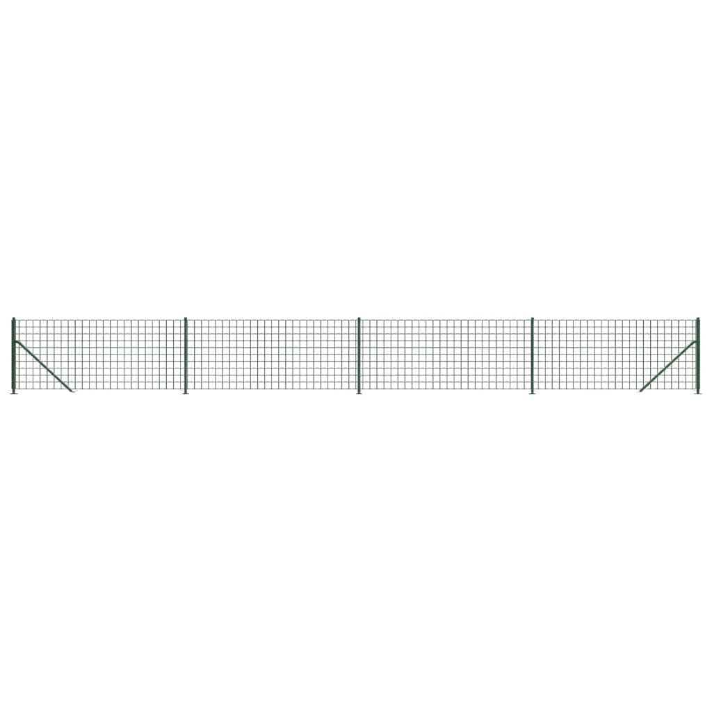 VIDAXXL WIRE Mesh hegn med flange 0,8x10 m grøn