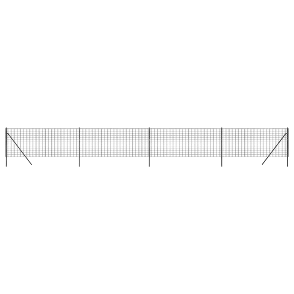 Vidaxxl Wire Mesh Fence 0,8x10 M Galvaniseret stål, Antracit