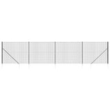VIDAXXL Wire Mesh -hegn med malede ankre 2x10 m anthracit