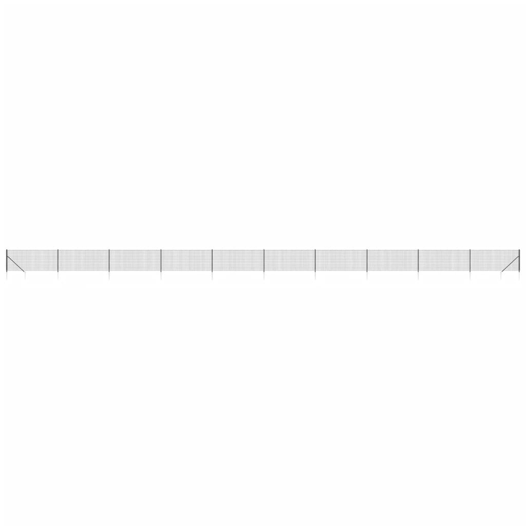 Vidaxl Wire Mesh -hegn med malede ankre 1,1x25 m anthracit