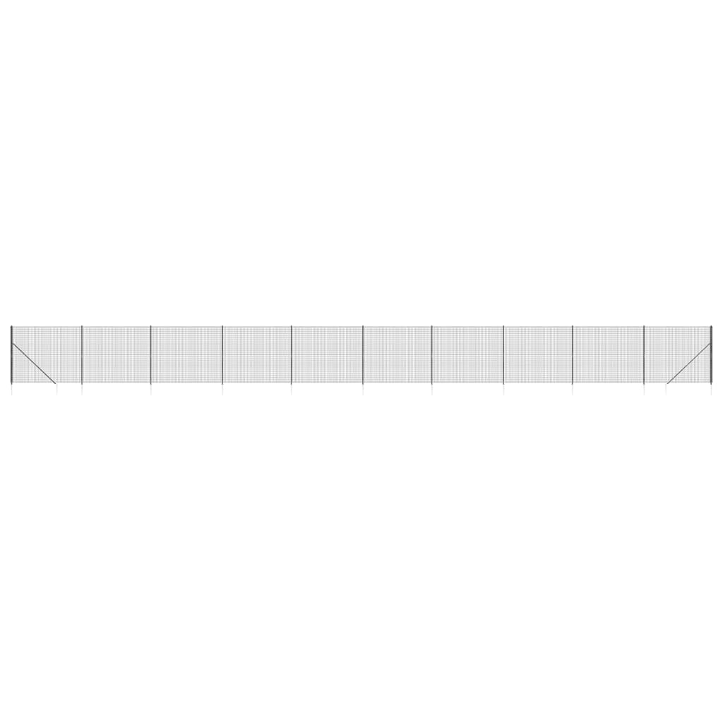 Vidaxl Wire Mesh -hegn med malede ankre 1,6x25 m anthracit