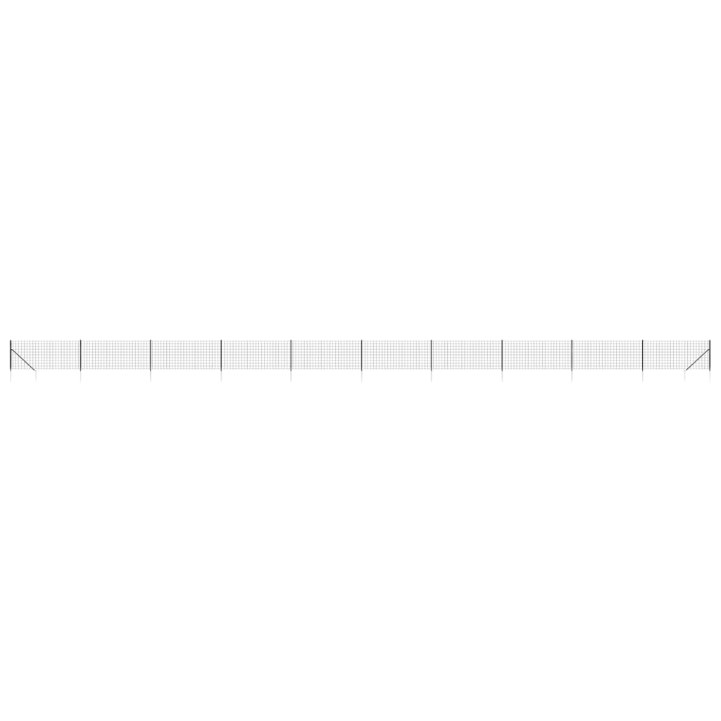 VIDAXXL Wire Mesh -hegn med malede ankre 1x25 m anthracit