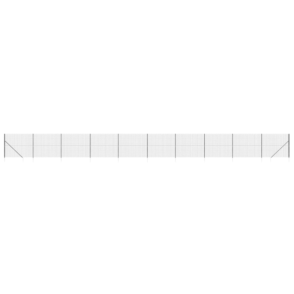 Vidaxl Wire Mesh -hegn med malede ankre 1,6x25 m anthracit