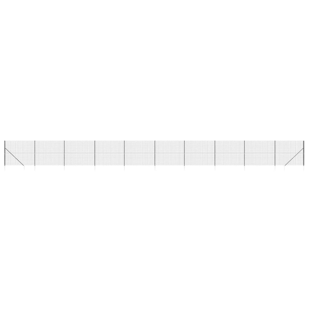 Vidaxl Wire Mesh -hegn med malede ankre 1,8x25 m anthracit