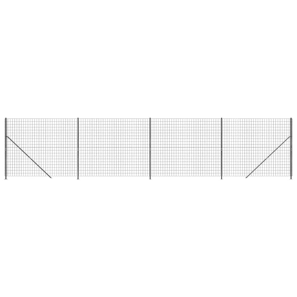 VIDAXXL WIRE Mesh hegn med flange 1,4x10 m anthracit