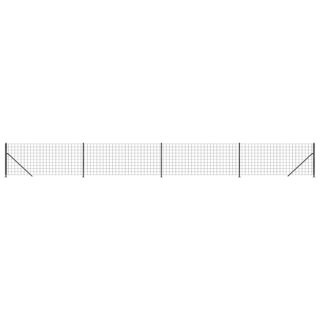 VIDAXXL WIRE Mesh hegn med flange 0,8x10 m Antracitfarvet