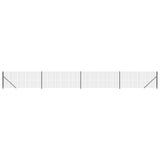 VIDAXXL WIRE Mesh hegn med flange 0,8x10 m Antracitfarvet