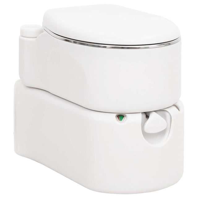 Vidaxl campingtoilet geïntegreerd 24+17 l hdpe en staal wit