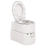 Vidaxl campingtoilet geïntegreerd 24+17 l hdpe en staal wit