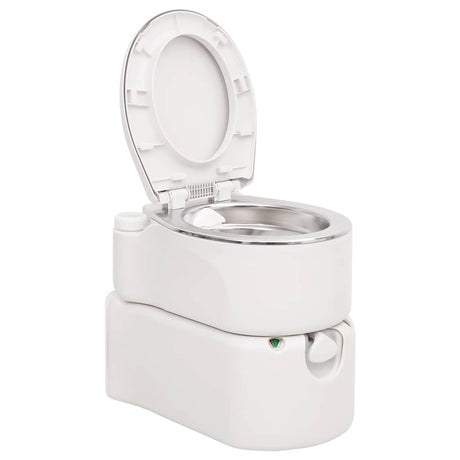Vidaxl campingtoilet geïntegreerd 24+17 l hdpe en staal wit