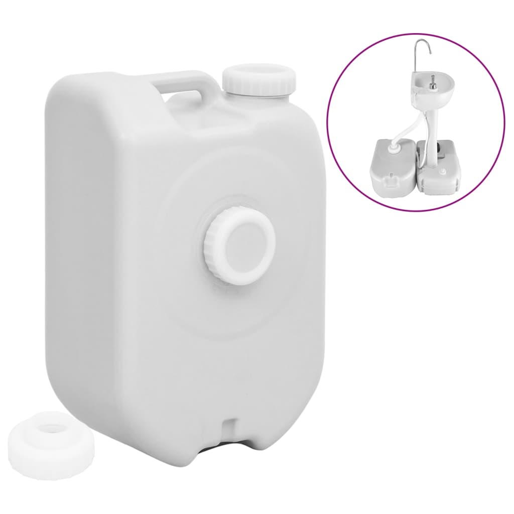 Vidaxl vandtank bærbar med adapter 24 l grå