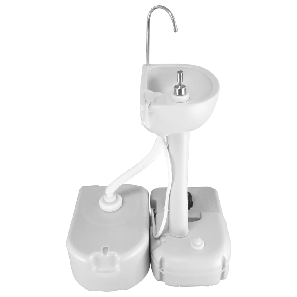 Vidaxl vandtank bærbar med adapter 24 l grå