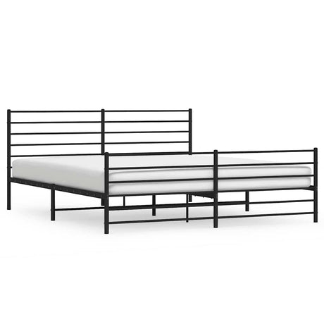 Vidaxl bedframe met hoofd- en voeteneinde metaal zwart 193x203 cm