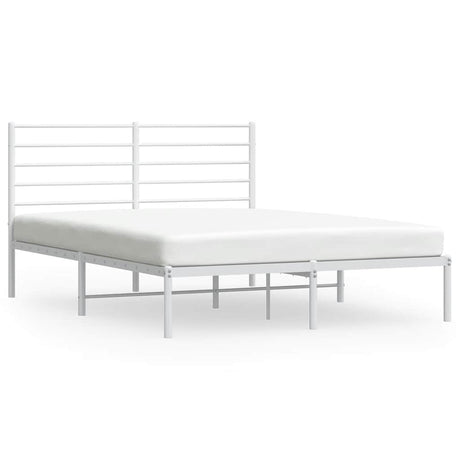 Vidaxl bedframe met hoofdbord metaal wit 120x190 cm
