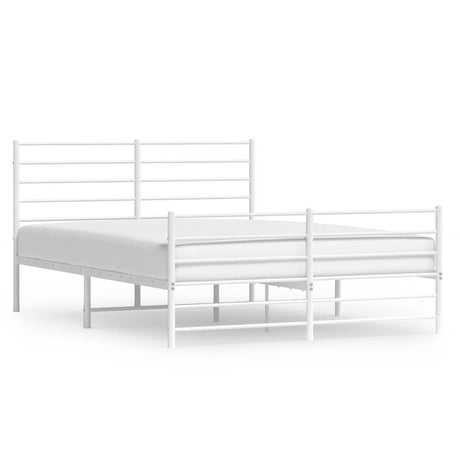 Vidaxl bedframe met hoofd- en voeteneinde metaal wit 120 x 190 cm