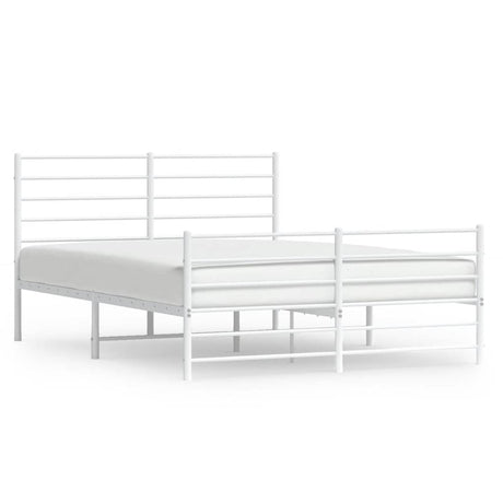 Vidaxl bedframe met hoofd- en voeteneinde metaal wit 120x200 cm