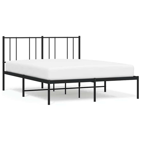 Vidaxl bedframe met hoofdbord metaal zwart 140x190 cm