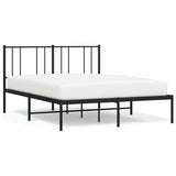 Vidaxl bedframe met hoofdbord metaal zwart 140x200 cm