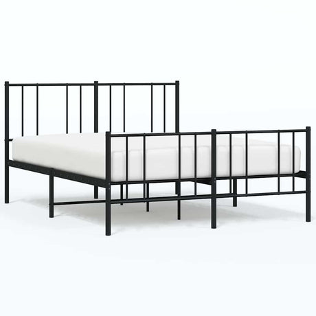 Vidaxl bedframe met hoofd- en voeteneinde metaal zwart 120x190 cm