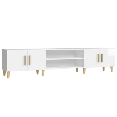 Vidaxl tv-meubel 180x31,5x40 cm bewerkt hout hoogglans wit