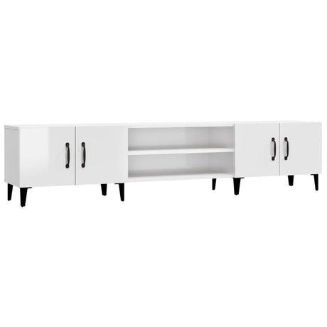 Vidaxl tv-meubel 180x31,5x40 cm bewerkt hout hoogglans wit