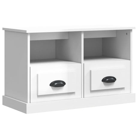 Vidaxl tv-meubel 80x35x50 cm bewerkt hout hoogglans wit