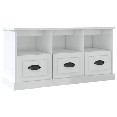 Vidaxl tv-meubel 100x35x50 cm bewerkt hout hoogglans wit