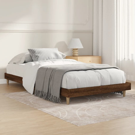 Vidaxl bedframe zonder matras bewerkt hout bruin eikenkleur 90x200 cm
