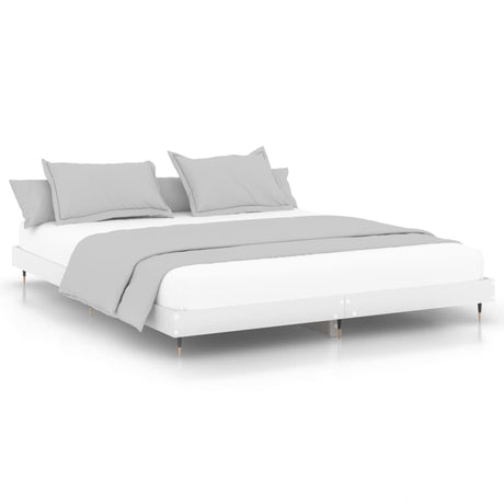 Vidaxl bedframe massief hout wit 200x200 cm