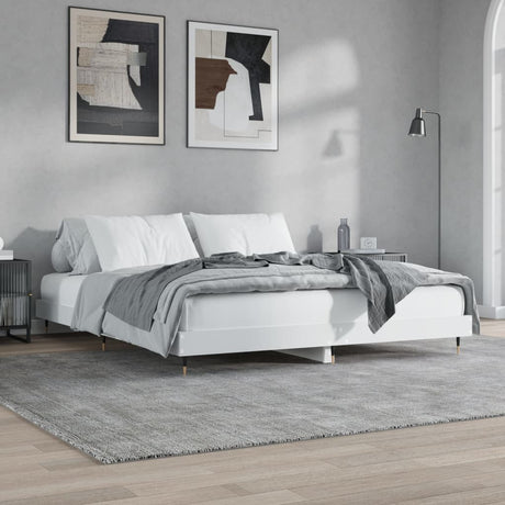 Vidaxl bedframe massief hout wit 200x200 cm