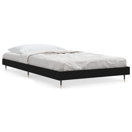 Vidaxl bedframe bewerkt hout zwart 90x200 cm