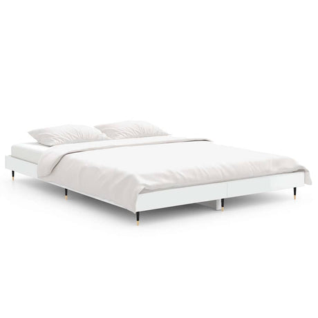 Vidaxl bedframe bewerkt hout hoogglans wit 135x190 cm