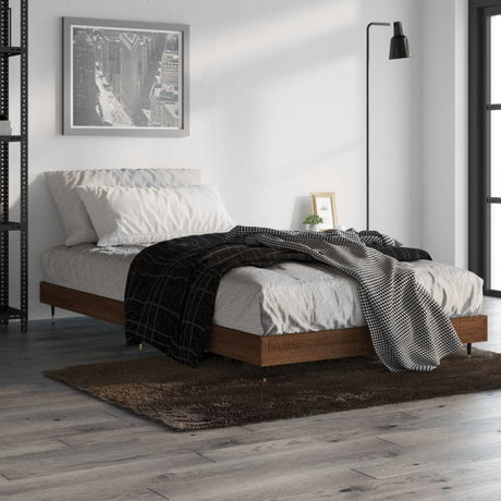 Vidaxl bedframe zonder matras bewerkt hout bruin eikenkleur 90x190 cm
