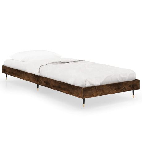 Vidaxl bedframe zonder matras hout gerookt eikenkleurig 75x190 cm