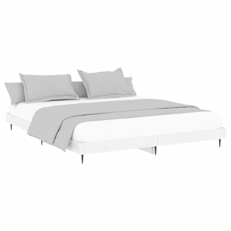 Vidaxl bedframe bewerkt hout hoogglans wit 200x200 cm