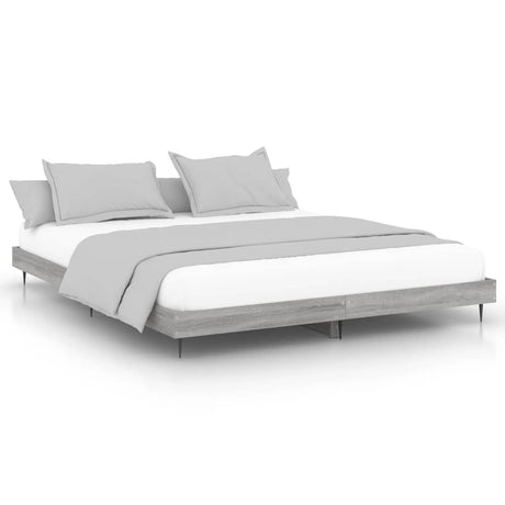 Vidaxl bedframe bewerkt hout grijs sonoma eikenkleurig 200x200 cm