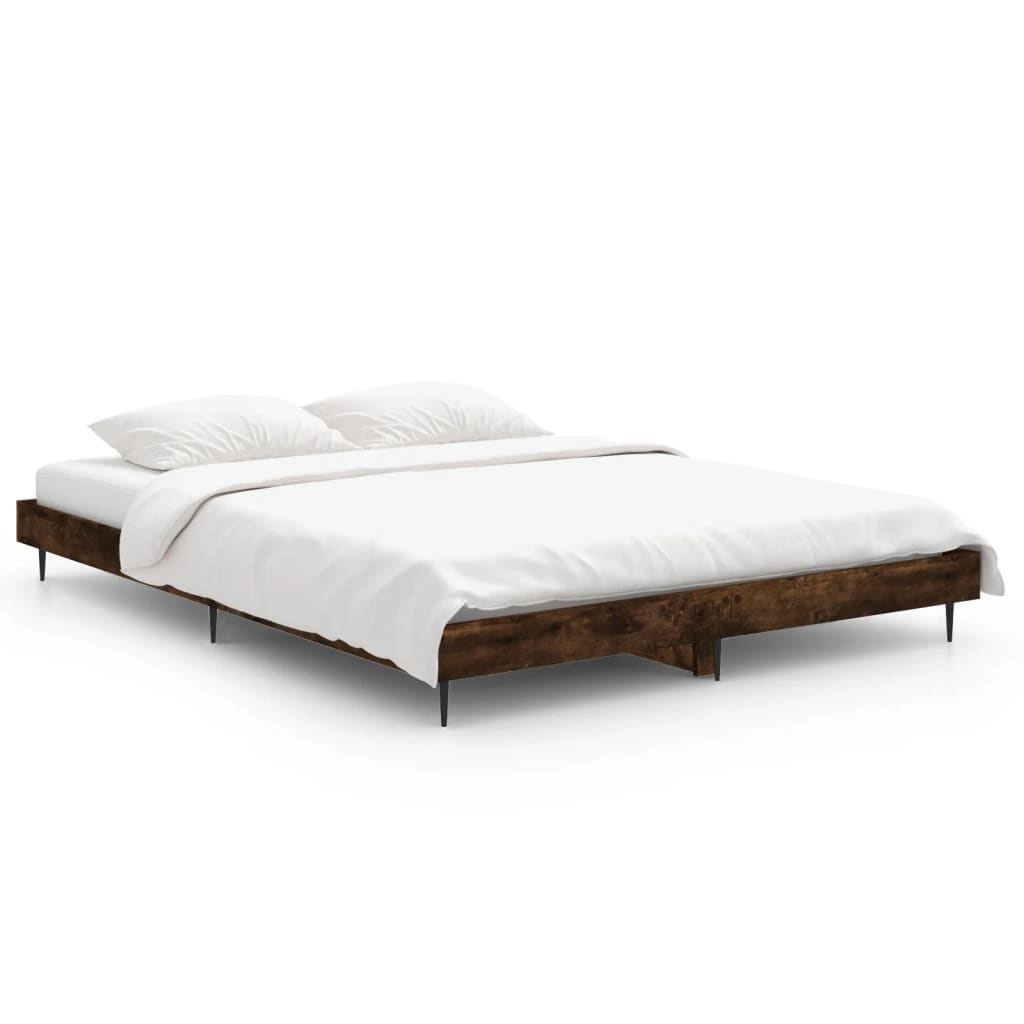 Vidaxl bedframe zonder matras hout gerookt eikenkleurig 140x190 cm
