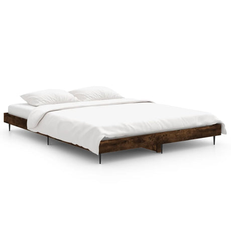 Vidaxl bedframe zonder matras hout gerookt eikenkleurig 140x190 cm