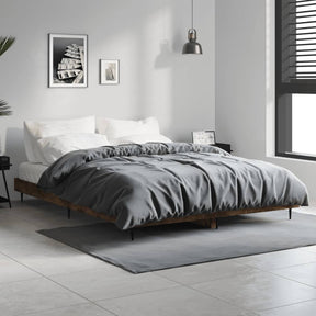 Vidaxl bedframe zonder matras hout gerookt eikenkleurig 140x190 cm