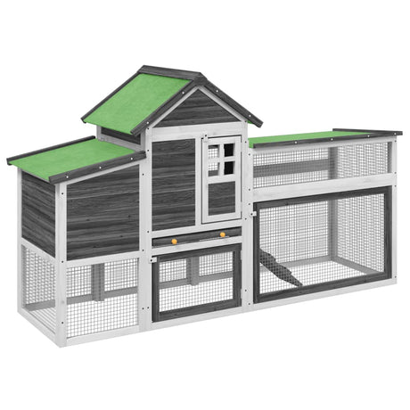 Vidaxx chicken coop 186.5x58.5x113 cm solid pine wood gray