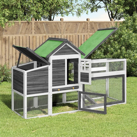 Vidaxx chicken coop 186.5x58.5x113 cm solid pine wood gray