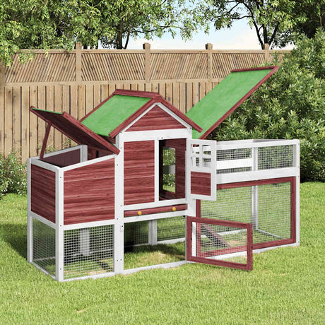 Vidaxx hønsegård 186,5x58,5x113 cm massiv fyrretræ mokkafarvet