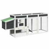 Vidaxl Chicken Coop 204x50x84 cm Solid fyrretræ grå