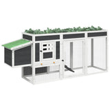 Vidaxl Chicken Coop 204x50x84 cm Solid fyrretræ grå
