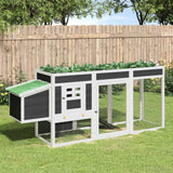 Vidaxl Chicken Coop 204x50x84 cm Solid fyrretræ grå