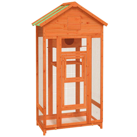 Vidaxx Aviary 91.5x53x170 cm Solid fyrretræbrun