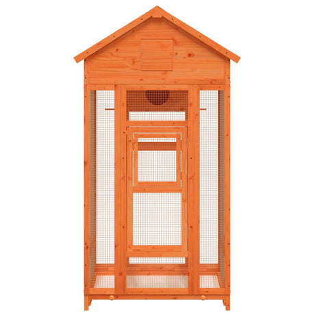 Vidaxx Aviary 91.5x53x170 cm Solid fyrretræbrun