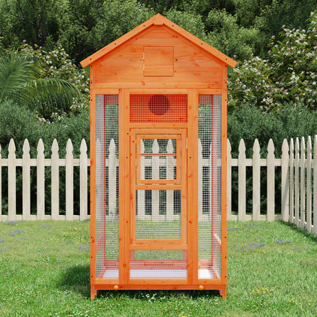 Vidaxx Aviary 91.5x53x170 cm Solid fyrretræbrun
