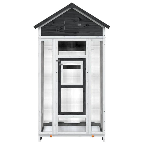 Vidaxx Aviary 91.5x53x170 cm Solid fyrretræ grå